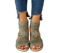 MJGkhiy Sandales Inuof Femmes Sandales Sabot Femmes Sandales D'été Fermé Devant Sandales À Talons Hauts D'été Femmes Sandales Femmes D'été Confortables Sandales Femme Fermées Derrière, or, 40 EU