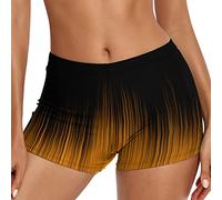 MJGkhiy Short de Bain Femme Mer Natation Bikini Shorts Curvy Maillot Short Surf Séchage Rapide Élastique Plage Piscine Court Pantalon Bain Contrôle Ventre, jaune, M