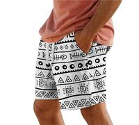 MJGkhiy Short de bain pour homme à séchage rapide respirant Chaussettes de plage avec doublure en maille imprimé maillots de bain short de gym de natation piscine surf vacances, Blanc, S