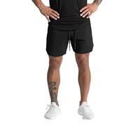 MJGkhiy Short de sport pour homme respirant Bodybuilding Shorts Fitness Workout Short Élastique Court Bermuda Shorts Homme Cargo de Travail, Noir , M