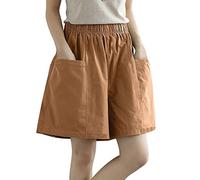 MJGkhiy Short Femme D'été Curvy Short de Yoga Course Short Chino Bermuda Short Femme Grande Taille D'été Pantalon Cargo Femme Court Short Femme Mer Curvy, beige, XL