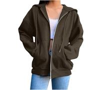 MJGkhiy Sweat à Capuche Femme Zippé Pull Leger Chic Et Elegant Sweat-Shirt à Capuche avec Fermeture Eclair Hoodie Manches Longues Temps Libre Sport Outdoor Basic Sweats Veste Cardigan Pas Cher