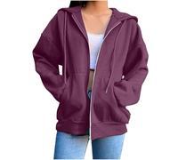 MJGkhiy Sweat à Capuche Femme Zippé Pull Leger Chic Et Elegant Sweat-Shirt à Capuche avec Fermeture Eclair Hoodie Manches Longues Temps Libre Sport Outdoor Basic Sweats Veste Cardigan Pas Cher