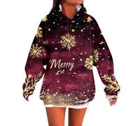 MJGkhiy Sweatshirt de Noël à Capuche Femme Surdimensionné Chandails Élégant Pull Rouge Grande Taille Confortable Pull de Noël Père Sweatshirts Arbre de Noël Drôle Curvy Hiver Méchant Sweatshirt, jaune