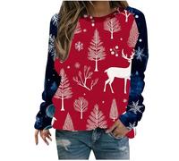 MJGkhiy Sweatshirt pour femme de Noël en maille Père Pullover Tops de Noël Curvy Encolure dégagée Pull Merry Christmas Funny Sweatshirt à capuche Arbre de Noël, Violet., XXL