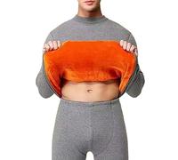 MJGkhiy Thermique Hommes À Manches Longues Chaud Hiver Sweat Polaire Sans Capuche Pull-over Teddy Baselayer Doublure Polaire Haut Basique Col Rond Sous-Vêtements De La Maison, gris, M