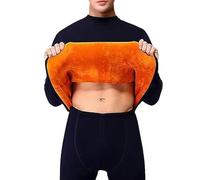 MJGkhiy Thermique Hommes À Manches Longues Chaud Hiver Sweat Polaire Sans Capuche Pull-over Veste Doublure Polaire Haut Basic Col Rond Sous-vêtements Baselayer Teddy Pullover Accueil Vêtements, De la