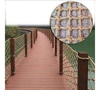 MJHETCY Filet De Corde De Chanvre Filet De Sécurité pour Enfants, Maille De Clôture De Filet De Sécurité De Garde-Corps De Style Rétro, Filet De Chanvre De Décoration Intérieure Tissé à La Main(1x5m)