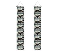 MJHKXLJ Bannière de porche à motif avion de la Seconde Guerre mondiale pour remise de diplôme - Robuste, durable, lavable et réutilisable, décoration de remise de diplôme 30,5 x 180,3 cm