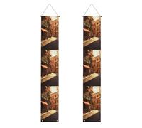 MJHKXLJ Bannière de porche à motif de vieille rue italienne pour remise de diplôme - Robuste, durable, lavable et réutilisable, décoration de remise de diplôme 30,5 x 180