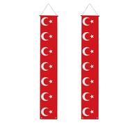 MJHKXLJ Bannière de porche à motif drapeau de la Turquie - Robuste, durable, lavable et réutilisable, décoration de remise de diplôme 30,5 x 180,3 cm