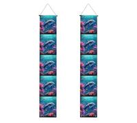 MJHKXLJ Belle bannière de porche à motif de dauphins de corail pour remise de diplôme - Robuste, durable, lavable et réutilisable, décoration de remise de diplôme 30,5 x 180,3 cm