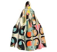 MJHKXLJ Cape à capuche art moderne du milieu du siècle avec imprimé chat pour Halloween, jeux de rôle et fêtes costumées