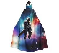 MJHKXLJ Cape à capuche avec impression d'art spatial galaxie pour Halloween, jeux de rôle et fêtes costumées