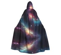 MJHKXLJ Cape à capuche avec impression d'art spatial galaxie pour Halloween, jeux de rôle et fêtes costumées