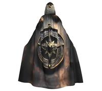 MJHKXLJ Cape à capuche avec imprimé boussole et runes nordiques pour Halloween, jeux de rôle et fêtes costumées