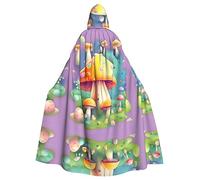 MJHKXLJ Cape à capuche avec imprimé champignons fantastiques pour Halloween, jeux de rôle et fêtes costumées