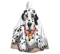 MJHKXLJ Cape à capuche avec imprimé dalmatien de dessin animé pour Halloween, jeux de rôle et fêtes costumées