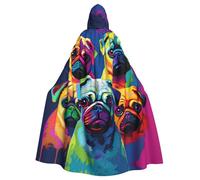 MJHKXLJ Cape à capuche avec imprimé de chiens pop art pour Halloween, jeux de rôle et fêtes costumées