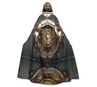 MJHKXLJ Cape à capuche avec imprimé horloge steampunk pour Halloween, jeux de rôle et fêtes costumées