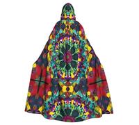 MJHKXLJ Cape à capuche avec imprimé mandala kaléidoscope pour Halloween, jeux de rôle et fêtes costumées