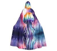 MJHKXLJ Cape à capuche avec imprimé méduses 3D aquarelle pour Halloween, jeux de rôle et fêtes costumées