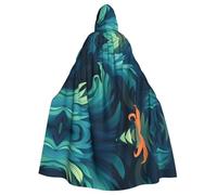 MJHKXLJ Cape à capuche imprimée aurore pour Halloween, jeux de rôle et fêtes costumées