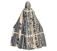 MJHKXLJ Cape à capuche imprimée avec illustration des peuples africains pour Halloween, jeux de rôle et fêtes costumées