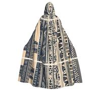 MJHKXLJ Cape à capuche imprimée avec illustration des peuples africains pour Halloween, jeux de rôle et fêtes costumées