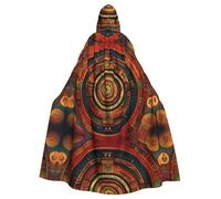 MJHKXLJ Cape à capuche imprimée Calendrier Maya End of The World pour Halloween, jeux de rôle et fêtes costumées