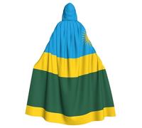MJHKXLJ Cape à capuche imprimée drapeau du Rwanda pour Halloween, jeux de rôle et fêtes costumées