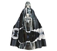 MJHKXLJ Cape à capuche imprimée d'un loup solitaire pour Halloween, jeux de rôle et fêtes costumées