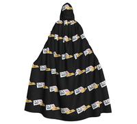 MJHKXLJ Cape à capuche imprimée « I love you on the warning sign » pour Halloween, jeux de rôle et fêtes costumées