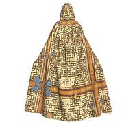 MJHKXLJ Cape à capuche imprimée labyrinthe au trésor pour Halloween, jeux de rôle et fêtes costumées
