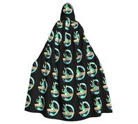 MJHKXLJ Cape à capuche imprimée lapin sur la planète Jade pour Halloween, jeux de rôle et fêtes costumées