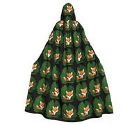 MJHKXLJ Cape à capuche imprimée Little Fox in the Forest pour Halloween, jeux de rôle et fêtes costumées