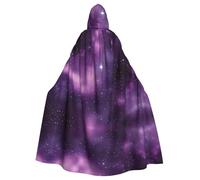 MJHKXLJ Cape à capuche pour Halloween, jeux de rôle et fêtes costumées Motif galaxie étoilée Violet