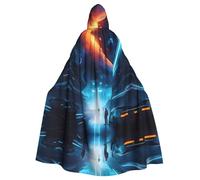 MJHKXLJ Cape à capuche Science Fiction Future Prints pour Halloween, jeux de rôle et fêtes costumées