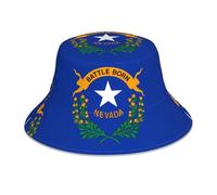 MJHKXLJ Chapeau cloche réfléchissant imprimé drapeau de l'État du Nevada pour homme et femme, léger, pliable, pour activités de plein air, noir