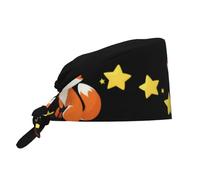 MJHKXLJ Chapeau de travail respirant Little Fox Counting Stars Image Premium Peau de pêche Velours réglable, doux, polyvalent