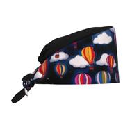 MJHKXLJ Chapeau de travail respirant, montgolfière dans les nuages, image de qualité supérieure, velours peau de pêche, réglable, doux, polyvalent
