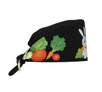 MJHKXLJ Chapeau de travail respirant, motif petit lapin gris, image de jardin potager de qualité supérieure, velours peau de pêche, réglable, doux, polyvalent
