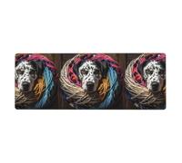 MJHKXLJ Dalmatien jouant avec une pelote de fil imprimé extra large Tapis de souris pour ordinateur de bureau Clavier de jeu Version épaisse 30,5 x 80 cm