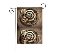 MJHKXLJ Drapeau de jardin imprimé avec engrenages mécaniques steampunk 30,5 x 45,7 cm pour jardin, terrasse, balcon