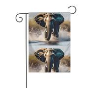 MJHKXLJ Drapeau de jardin imprimé éléphant africain pour décoration de cour 30,5 x 45,7 cm pour jardin, terrasse, balcon