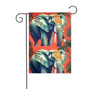 MJHKXLJ Drapeau de jardin imprimé éléphant tropical africain décoration de cour 30,5 x 45,7 cm pour jardin, terrasse, balcon
