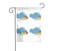 MJHKXLJ Drapeau de jardin imprimé « Little Girl lying on the nuds » - Décoration de cour - 30,5 x 45,7 cm - Pour jardin, terrasse, balcon