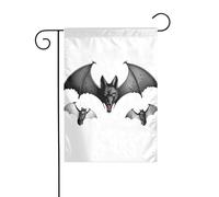 MJHKXLJ Drapeau de jardin imprimé loup avec ailes de chauve-souris 30,5 x 45,7 cm pour jardin, terrasse, balcon