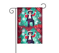 MJHKXLJ Drapeau de jardin imprimé « Merry Christmas wishes » - Décoration de cour - 30,5 x 45,7 cm - Pour jardin, terrasse, balcon