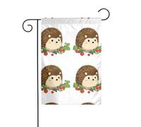 MJHKXLJ Drapeau de jardin imprimé petit hérisson pour jardin, terrasse, balcon - 30,5 x 45,7 cm